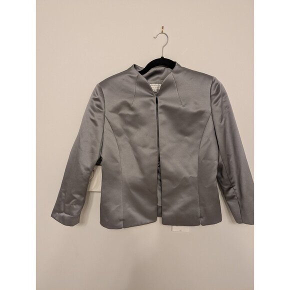 Tahari ASL Silver Blazer Size 8 holiday party quiet luxury office - Picture 5 of 9